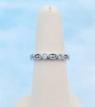Load image into Gallery viewer, .16 Carat Diamond Band with Circle &amp; Marquise Shapes - 14K White Gold