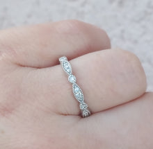 Load image into Gallery viewer, .21 Carat Diamond Band with Circle &amp; Marquise Shapes - 14K White Gold