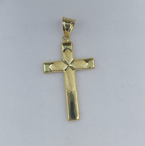 X Cross Pendant - 14K Yellow Gold