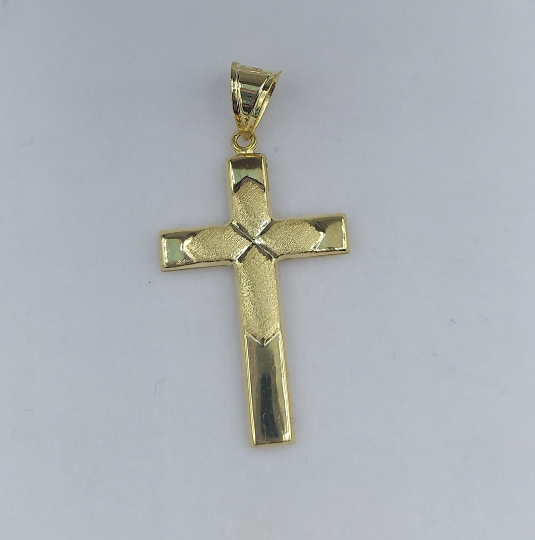 X Cross Pendant - 14K Yellow Gold