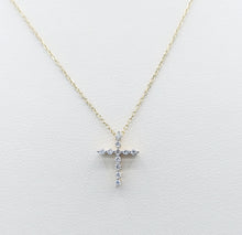 Load image into Gallery viewer, .10 Carat Diamond Cross Necklace - 14K Yellow Gold