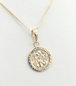 St. Christopher Round Medal - 14K Yellow Gold