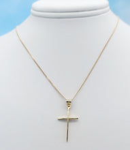 Load image into Gallery viewer, 1&quot; Plain Gold Cross &amp; Chain - 14K Yellow Gold