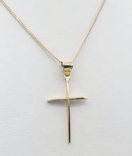 Load image into Gallery viewer, 1&quot; Plain Gold Cross &amp; Chain - 14K Yellow Gold