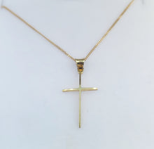 Load image into Gallery viewer, 1&quot; Plain Gold Cross &amp; Chain - 14K Yellow Gold