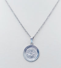 Load image into Gallery viewer, St Michael Medal &amp; Chain - 14K White Gold