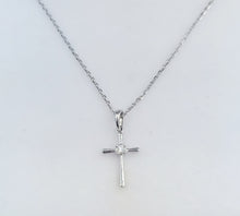 Load image into Gallery viewer, Diamond Cross &amp; Chain - 14K White Gold