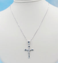 Load image into Gallery viewer, Crucifix Cross &amp; Cable Chain - 14K White Gold