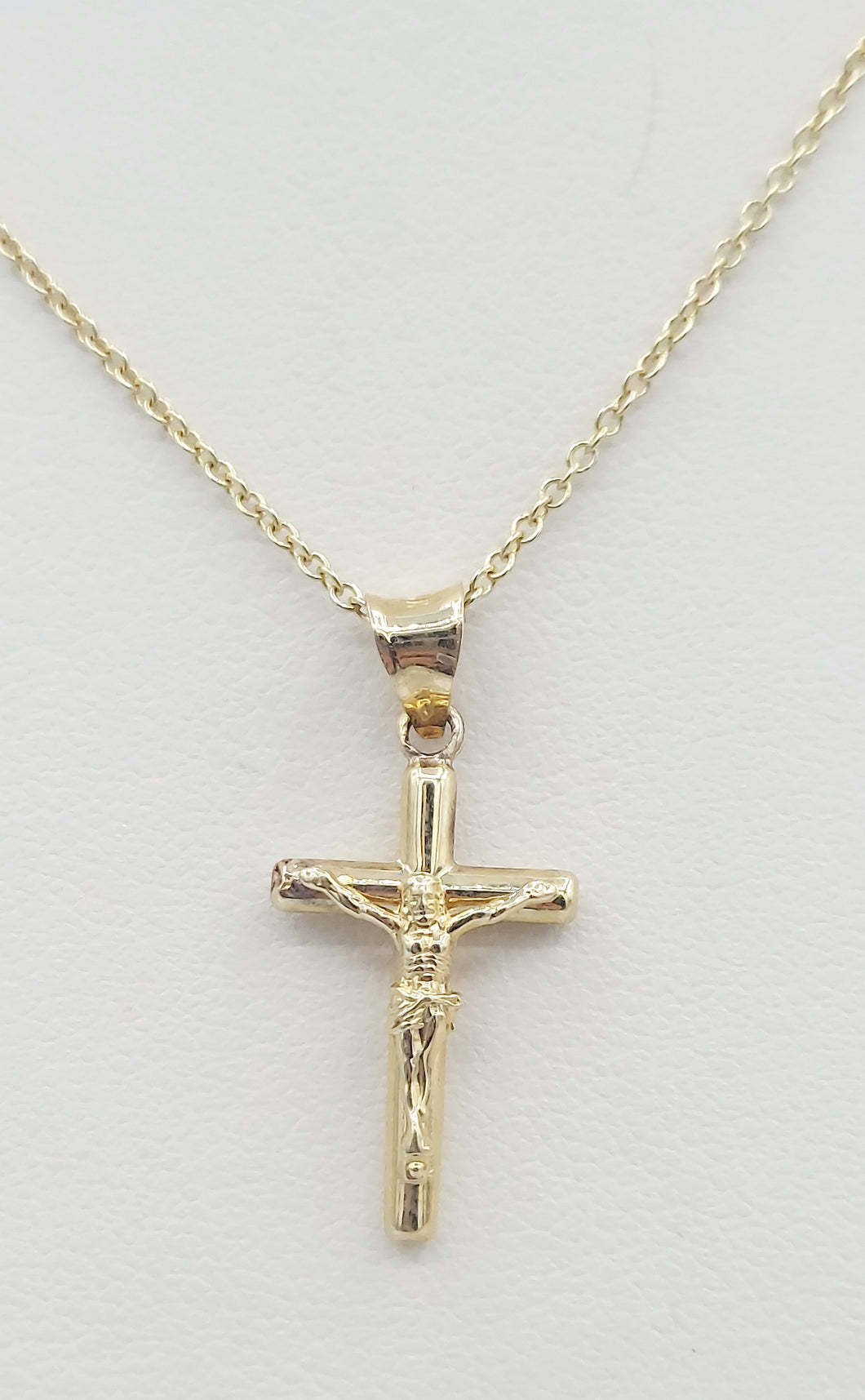 Petite Crucifix Cross & Chain - 14k Yellow Gold