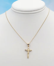 Load image into Gallery viewer, Petite Crucifix Cross &amp; Chain - 14k Yellow Gold