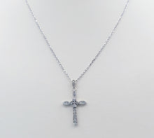 Load image into Gallery viewer, .25 Diamond Cross &amp; Chain - 14K White Gold