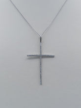 Load image into Gallery viewer, 1.5" Diamond Cross .40 Carat -14K White Gold