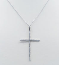 Load image into Gallery viewer, 1.5" Diamond Cross .40 Carat -14K White Gold