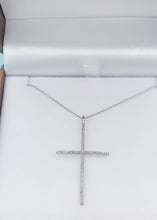Load image into Gallery viewer, 1.5" Diamond Cross .40 Carat -14K White Gold