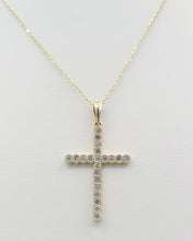 Load image into Gallery viewer, Diamond Cross Necklace - .25 Carats - 14K Yellow Gold