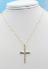 Load image into Gallery viewer, Diamond Cross Necklace - .25 Carats - 14K Yellow Gold