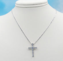 Load image into Gallery viewer, Lab Created Diamond Cross &amp; Chain - 14K White Gold