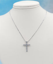 Load image into Gallery viewer, Lab Created Diamond Cross &amp; Chain - 14K White Gold