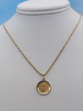 Load image into Gallery viewer, St Peregrine Medal Hollow Pendant &amp; Rope Chain - 14K Yellow Gold