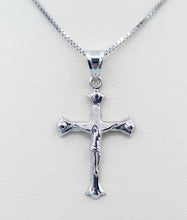 Load image into Gallery viewer, 1&quot; Crucifix Cross - 14K White Gold