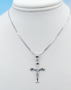 1" Crucifix Cross - 14K White Gold