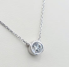 Load image into Gallery viewer, 0.58 Carat Diamond Bezel Necklace - 14K White Gold