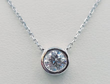 Load image into Gallery viewer, 0.58 Carat Diamond Bezel Necklace - 14K White Gold