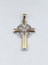 Load image into Gallery viewer, Celtic Diamond Cross - Two Tone - 14K