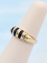 Load image into Gallery viewer, Sapphire &amp; Diamond Ring - 14K Yellow Gold - Estate Piece