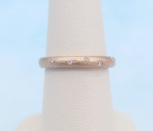 Load image into Gallery viewer, Matte Rose Gold Diamond Band - 14K Rose Gold