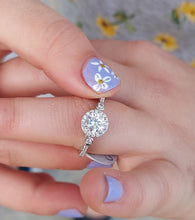 Load image into Gallery viewer, Halo CZ Ring - Sterling Silver