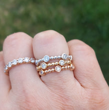 Load image into Gallery viewer, Lab Diamond Gold Beaded Band - 14K