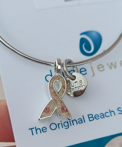 Bermuda - Breast Cancer Ribbon Beach Bangle Bracelet