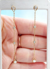 Load image into Gallery viewer, .67 Carat Dangle Diamond Earrings - 14K Yellow Gold