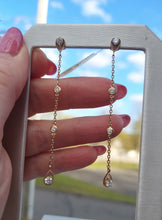 Load image into Gallery viewer, .67 Carat Dangle Diamond Earrings - 14K Yellow Gold