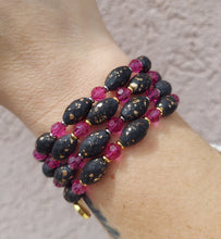 Load image into Gallery viewer, Black &amp; Pink Olivia Bracelet - Marie&#39;s Stash Exclusive