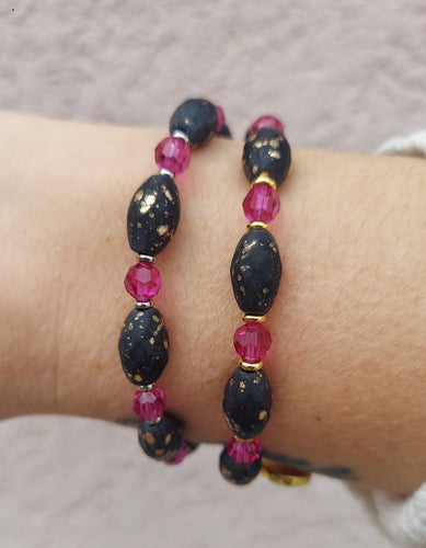 Black & Pink Olivia Bracelet - Marie's Stash Exclusive