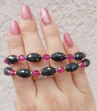 Load image into Gallery viewer, Black &amp; Pink Olivia Bracelet - Marie&#39;s Stash Exclusive