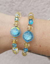 Load image into Gallery viewer, Yellow &amp; Blue Flower Bracelet - Marie&#39;s Stash Exclusive