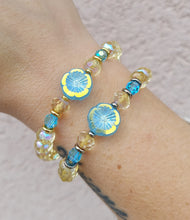Load image into Gallery viewer, Yellow &amp; Blue Flower Bracelet - Marie&#39;s Stash Exclusive