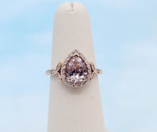 Load image into Gallery viewer, Pear Shaped Morganite and Diamond Ring - 14K Rose Gold