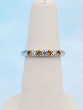 Load image into Gallery viewer, Citrine and Diamond Band - 14K White Gold