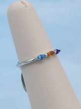 Load image into Gallery viewer, Three Stone Custom Birthstone Ring - 14K White Gold