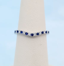 Load image into Gallery viewer, Curved Sapphire and Diamond Band - 14K White Gold