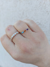 Load image into Gallery viewer, Three Stone Custom Birthstone Ring - 14K White Gold