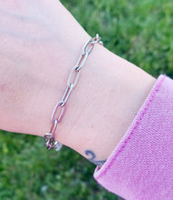 Load image into Gallery viewer, 9" Paperclip Link Bracelet - Sterling Silver