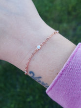 Load image into Gallery viewer, Three Stone CZ Bracelet - Rose Gold Sterling Silver