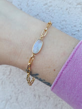 Load image into Gallery viewer, Link Gold Plated Bracelet With Moonstone Stone