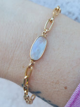 Load image into Gallery viewer, Link Gold Plated Bracelet With Moonstone Stone