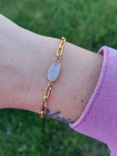 Load image into Gallery viewer, Link Gold Plated Bracelet With Moonstone Stone